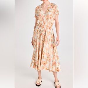 NWT: Vince Floral Short Sleeve Crushed Satin dress- Size 3X